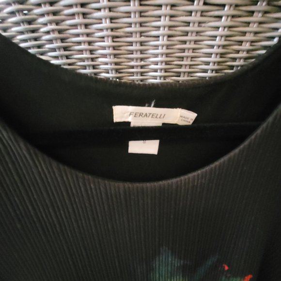 FERATELLI ~ Colorful Artsy Long Sleeve Tunic Top ~ SIZE S ~ Watercolor Design - Picture 3 of 5